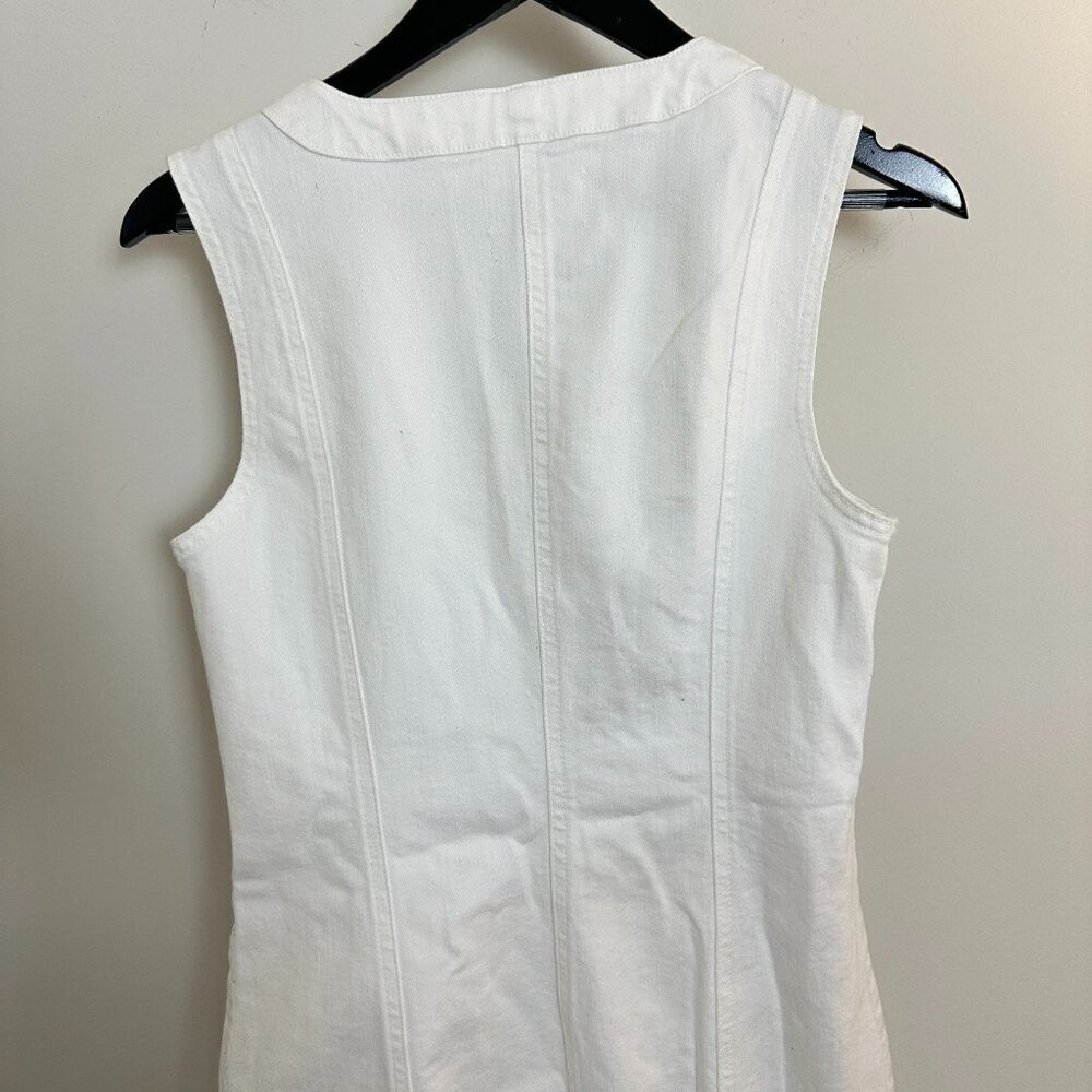 RAILS Rails Strand Asymmetric Denim Button-Up Dress in Salt White Size Small - Picture 7 of 10